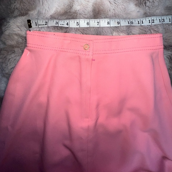 Vintage 70s Pink Collared Skirt Suit Set - Belted Waist - Picture 12 of 15